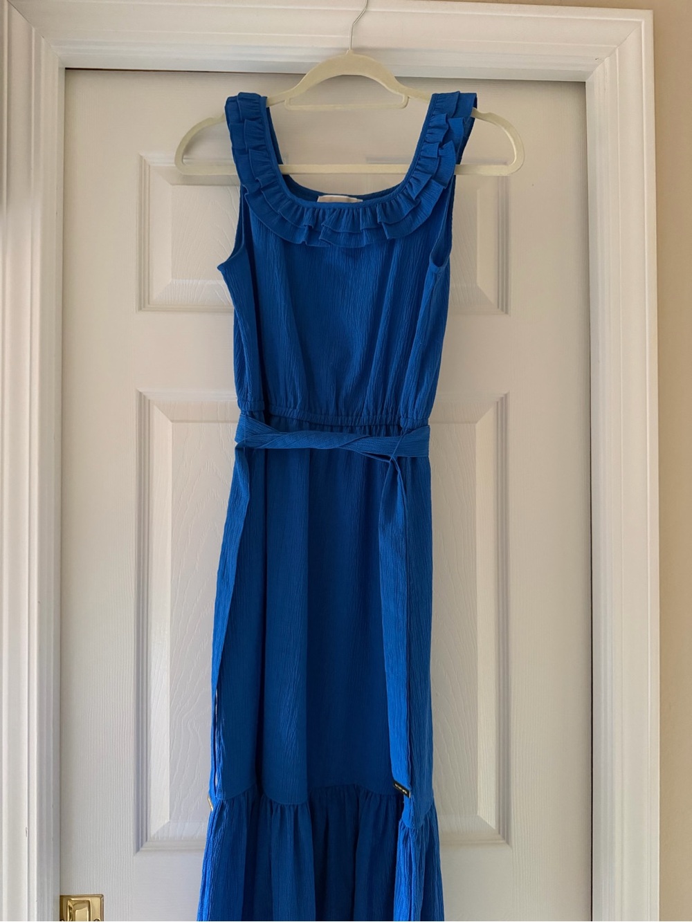 MICHAEL Michael Kors Royal Blue Ruffled Midi Dress